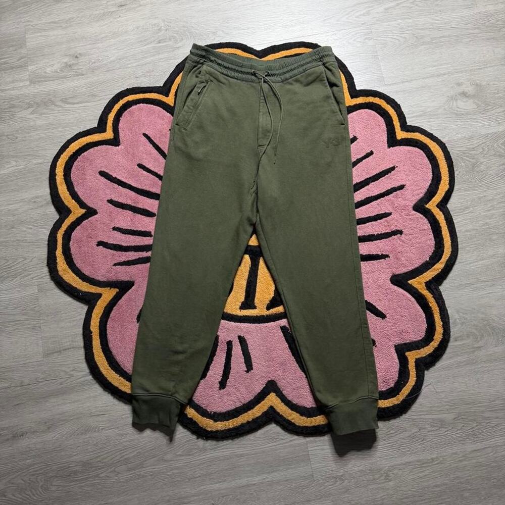 Y-3 Yohji Yamamoto Basic Logo Classic Cuffed Track Pants Size Small Green